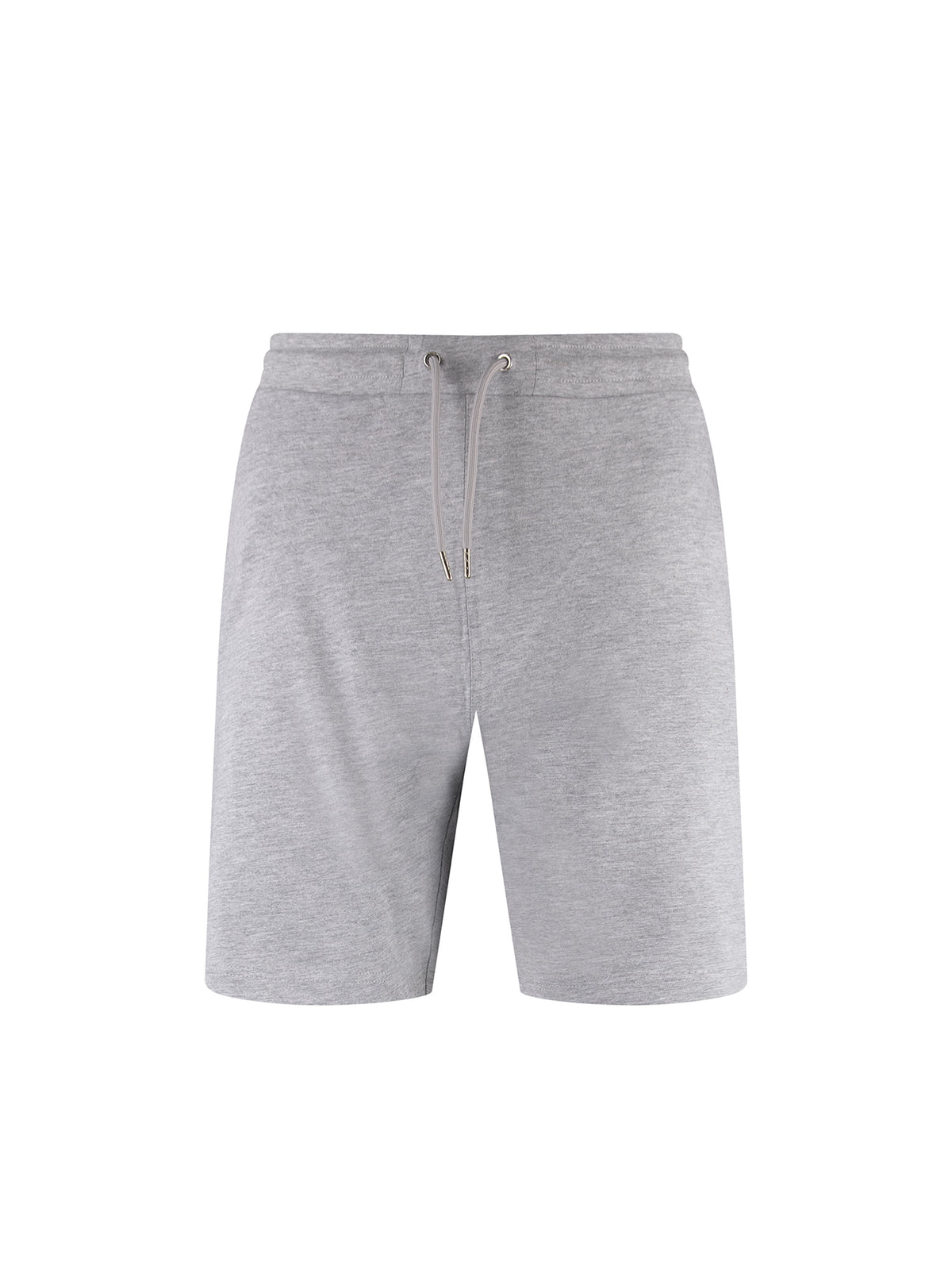 Men's grey shorts with drawstring waistband.