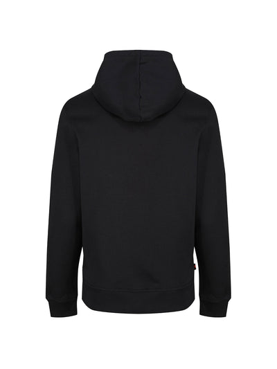 Boy's black hoodie with cotton, back view