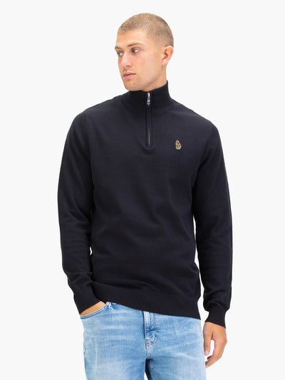 PRETENDER QUARTER ZIP KNITTED JUMPER