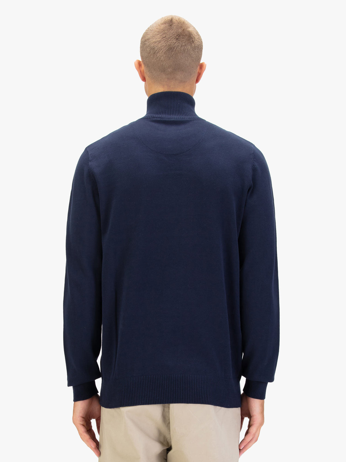 Pretender Quarter Zip Knitted Jumper - Navy