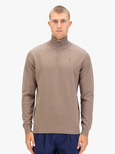 PRETENDER QUARTER ZIP KNITTED JUMPER
