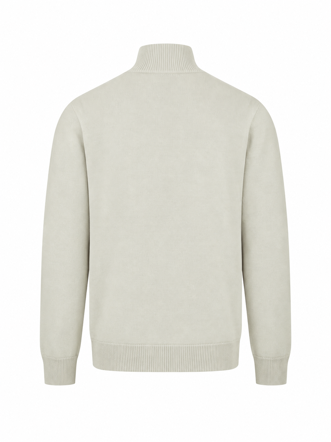 Pretender Quarter Zip Knitted Jumper - Stone