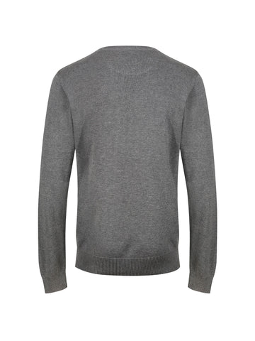 Boy's garment with crew neck and cotton, back view