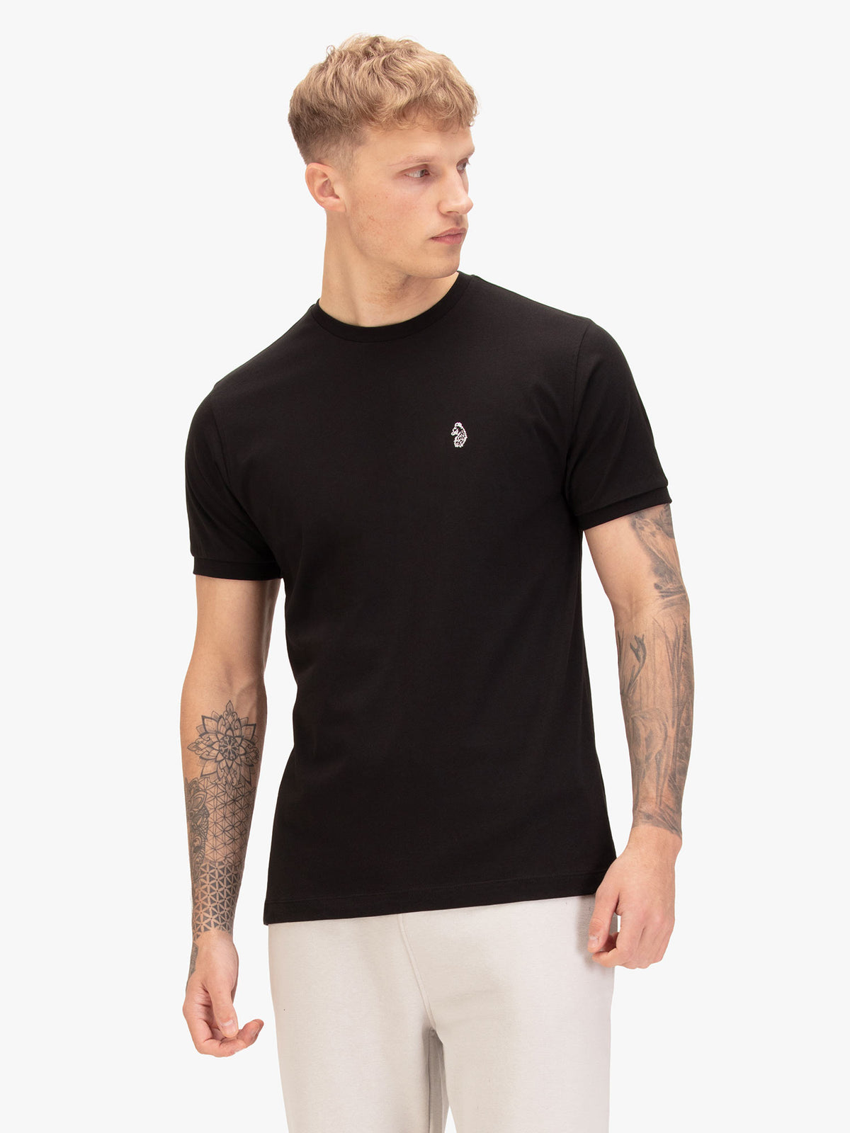 Men's multi t-shirt with crew neck and short sleeves, front view