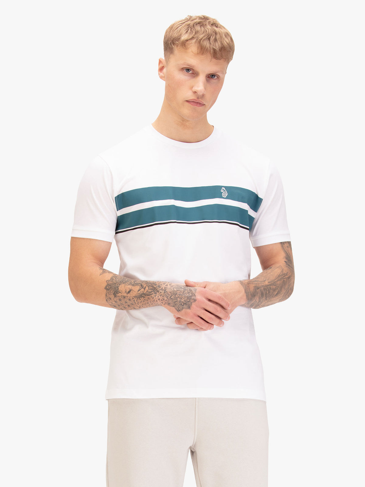 Men's multi t-shirt with crew neck and short sleeves, detail view 1