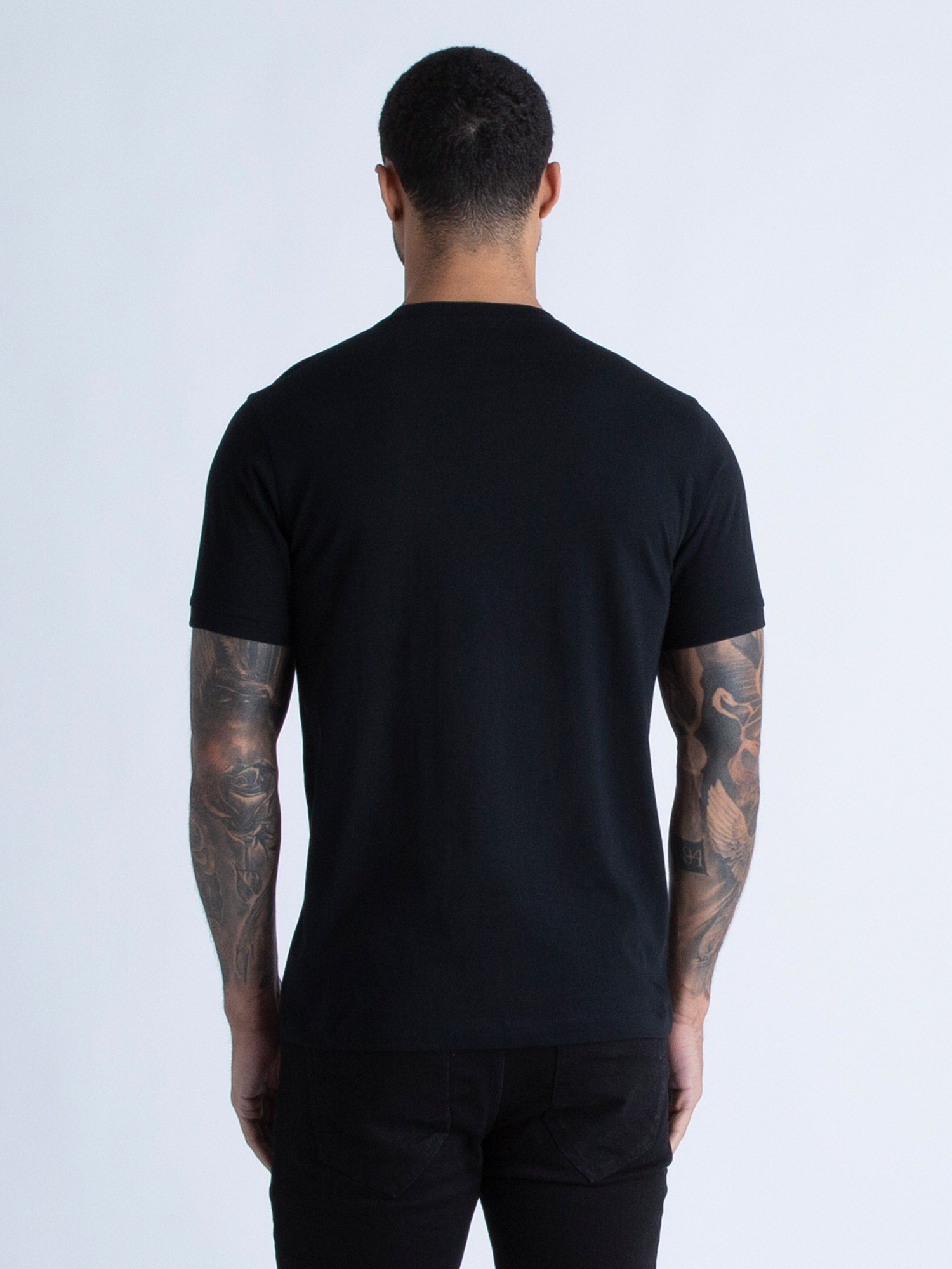 JOHNYS 3 Pack Men's Plain Cotton T-Shirt Multipack In All Black – Luke1977