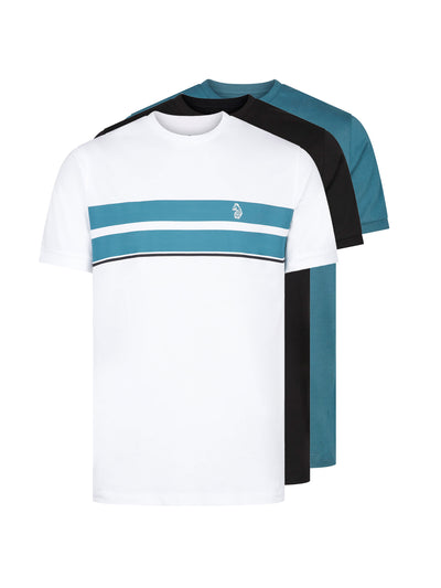 Men's multi t-shirt with crew neck and short sleeves, front view
