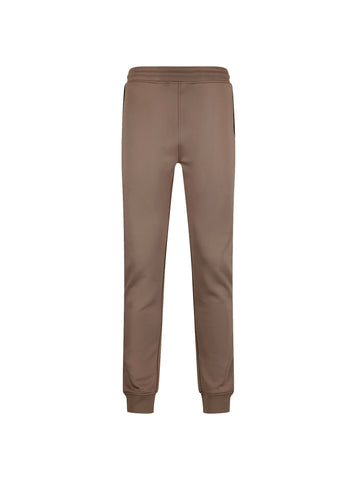 Boy's brown joggers with tricot and embroidered, front view