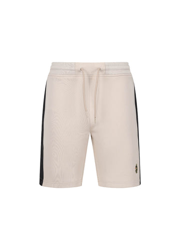 Men's beige shorts with drawstring waistband.