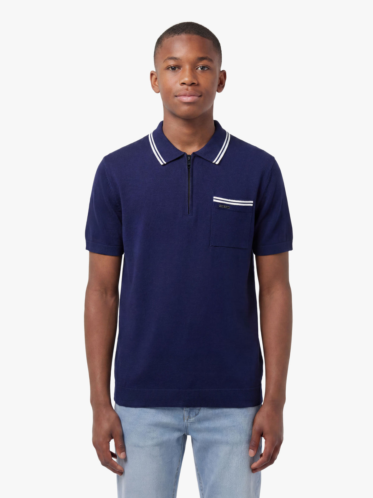 Sebaco Junior Knitted Polo - Navy