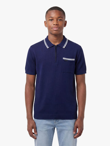 Sebaco Junior Knitted Polo - Navy
