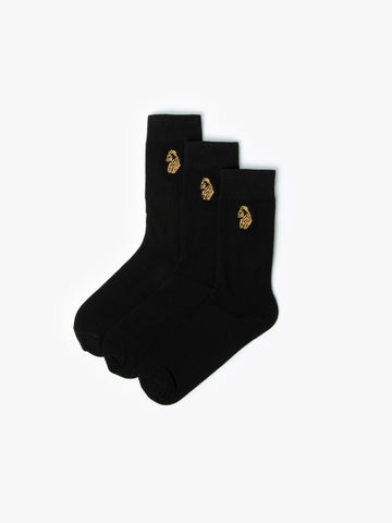 Antiki 3 Pack Socks - Black