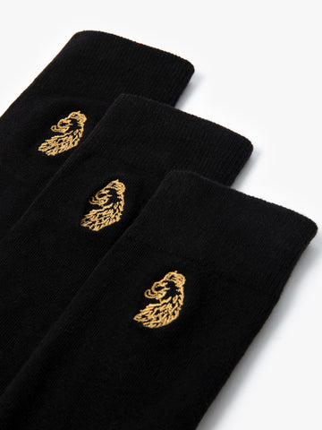 Antiki 3 Pack Socks - Black