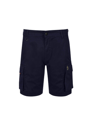 Men's navy shorts with drawstring waistband.