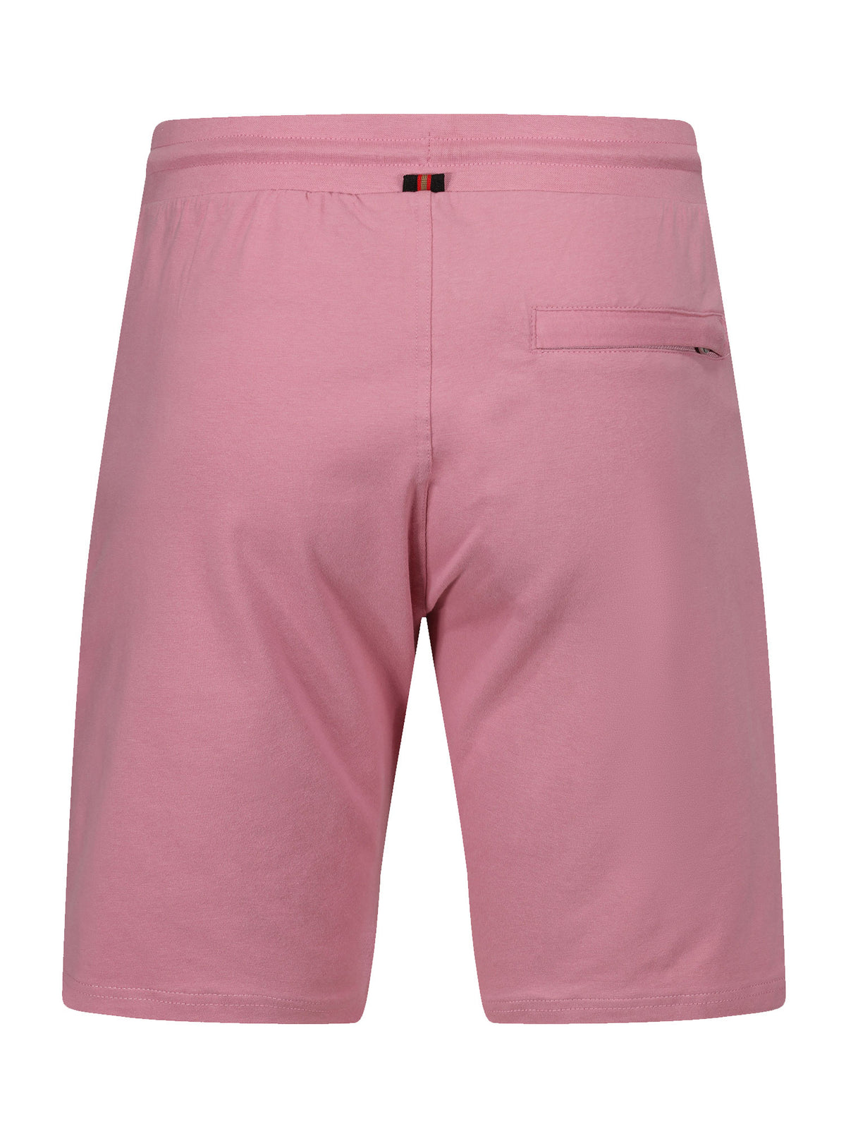 Men's pink shorts with drawstring waistband.