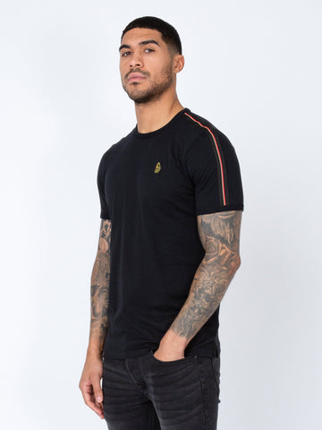 Super Tram Pure Cotton Crew Neck T-Shirt - Black