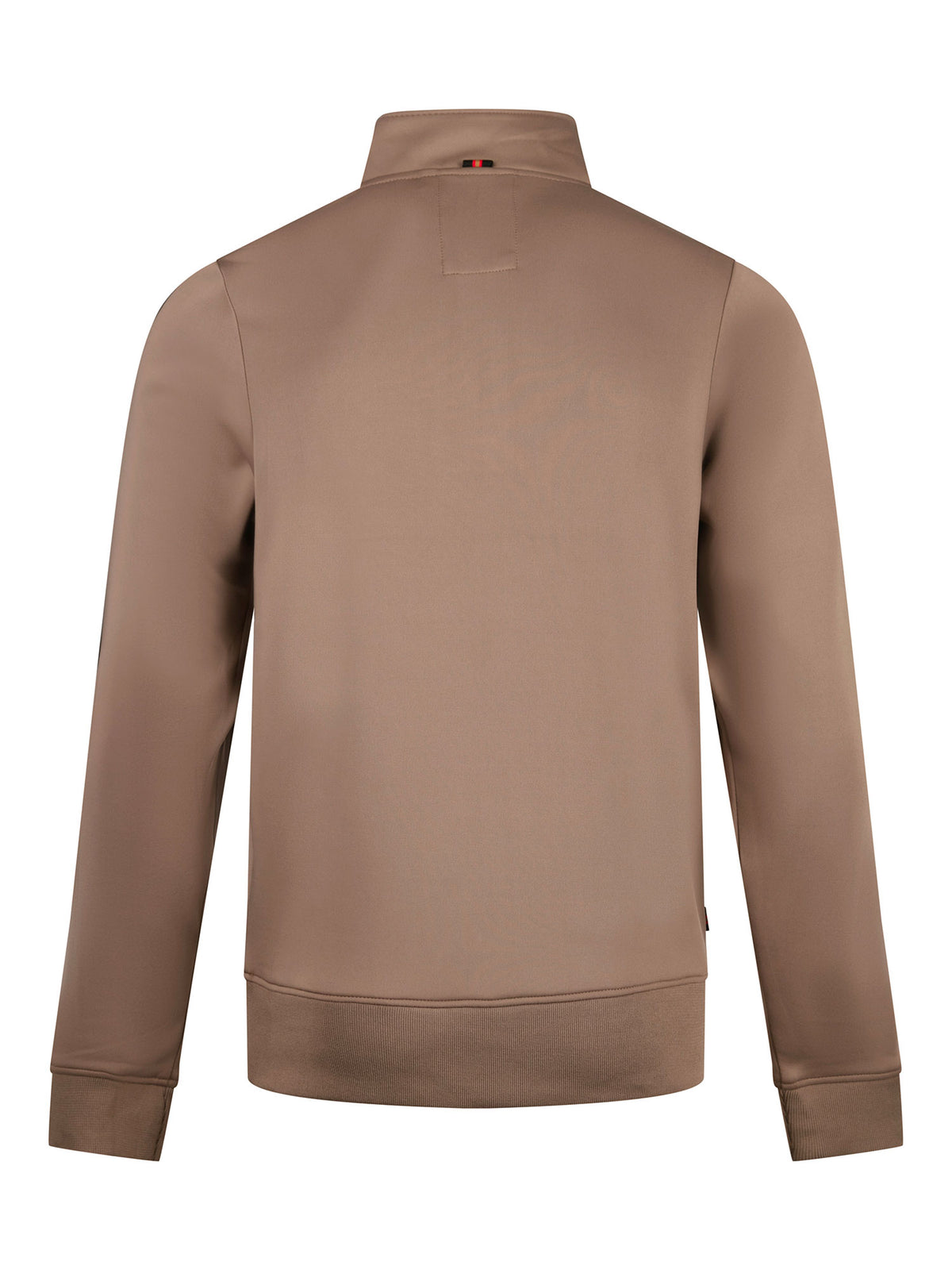 Back of brown LUKE 1977 TTTQR quarter zip tricot sweatshirt