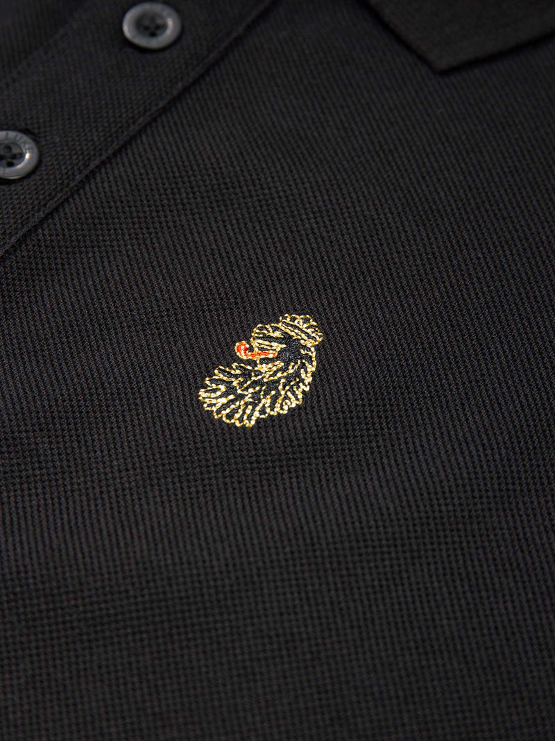 New Willtape Cotton Piqué Tape Detail Polo Shirt - Black