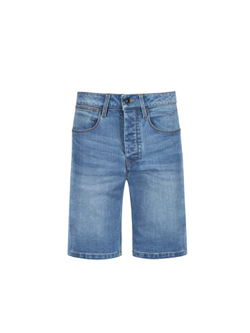 SHORT EDWARD WASH DENIM SHORTS - Mid Blue