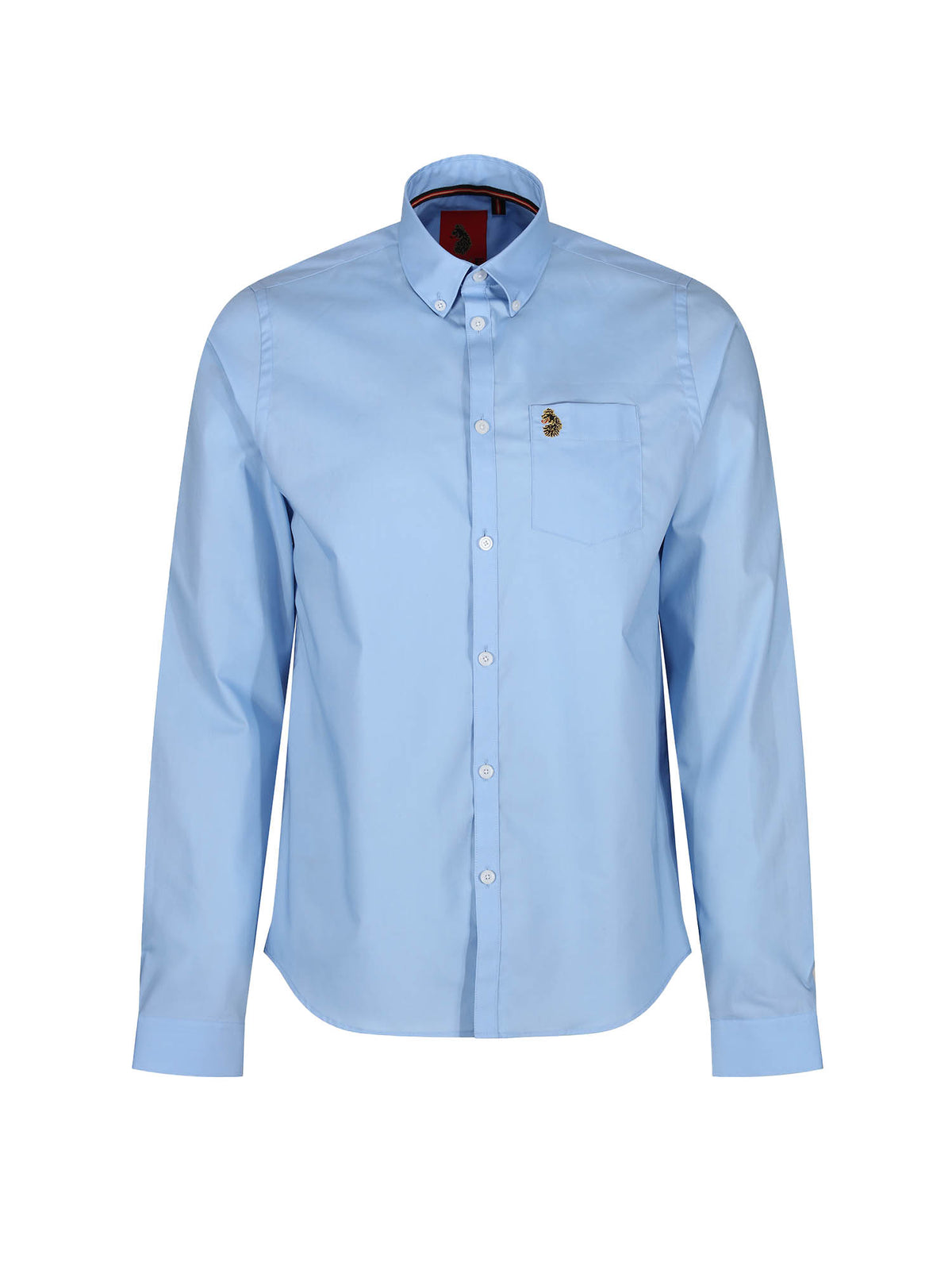Men's blue shirt with button-up front.