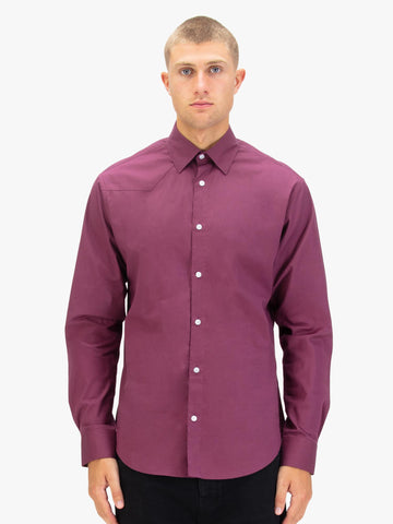 Men's red shirt with button-up front.