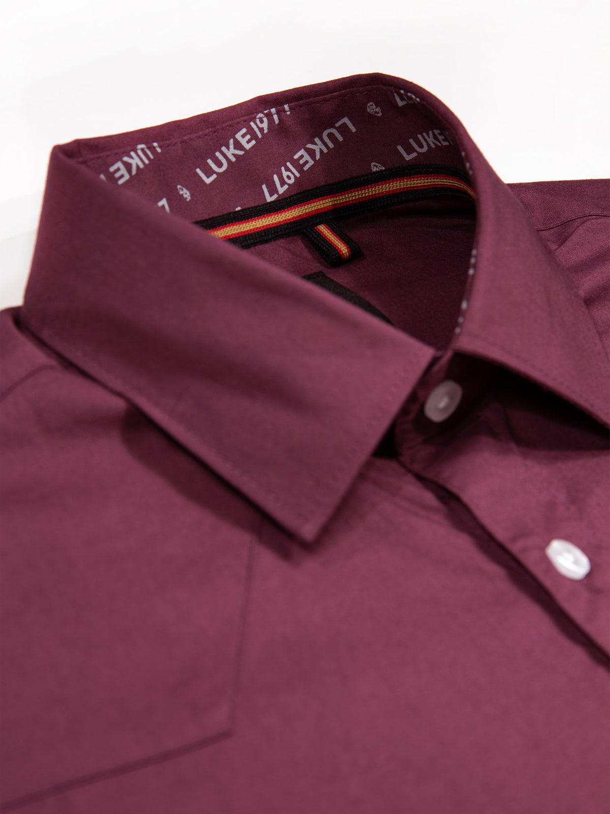 Men's red shirt with button-up front.