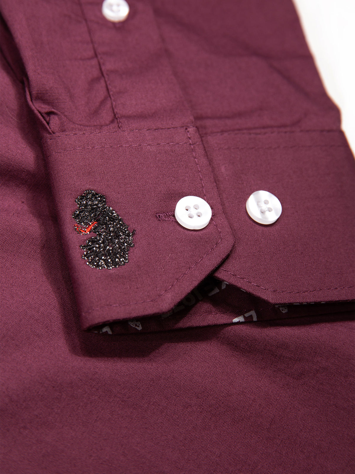 Men's red shirt with button-up front.
