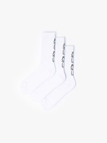Men's white socks.
