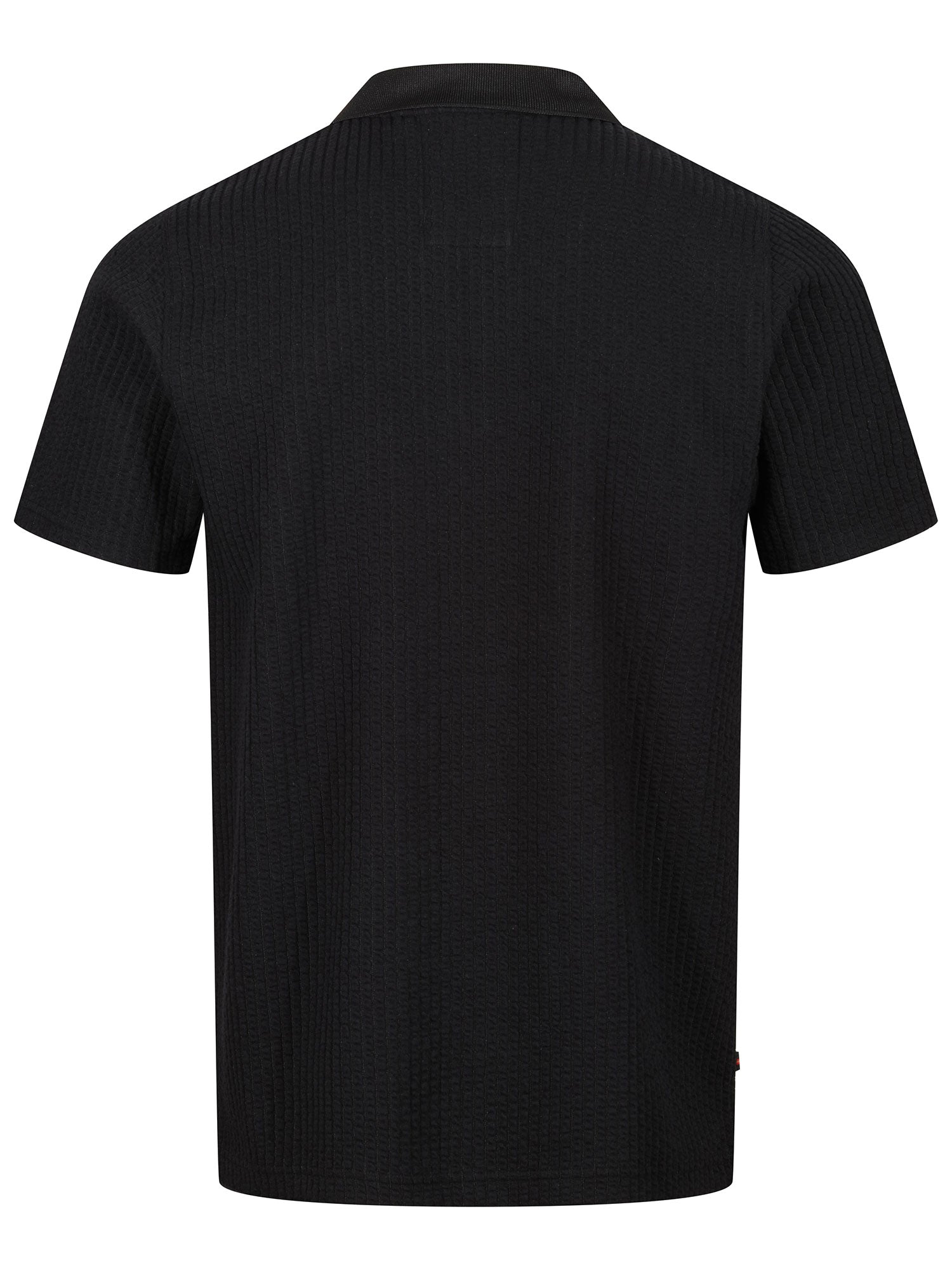 WAFFLE ON JACQUARD TEXTURED ZIP POLO