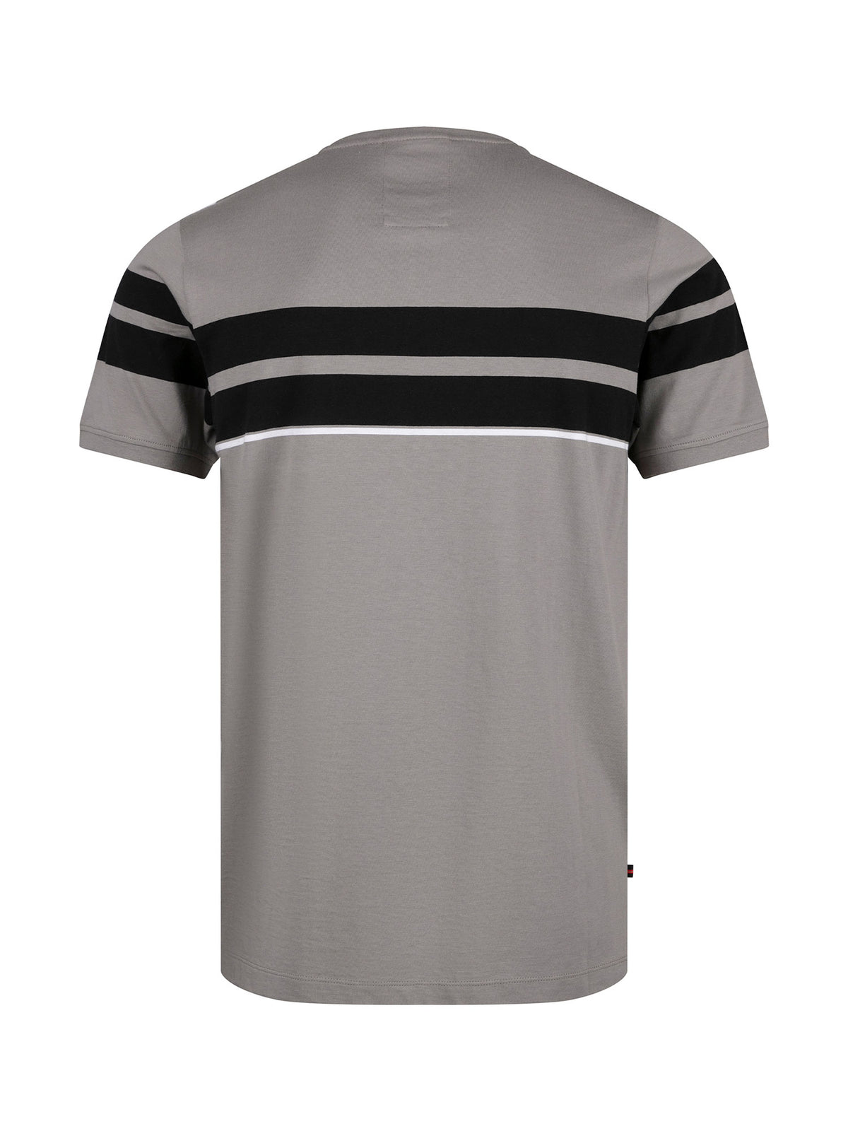 Men's grey t-shirt with crew neck and short sleeves.