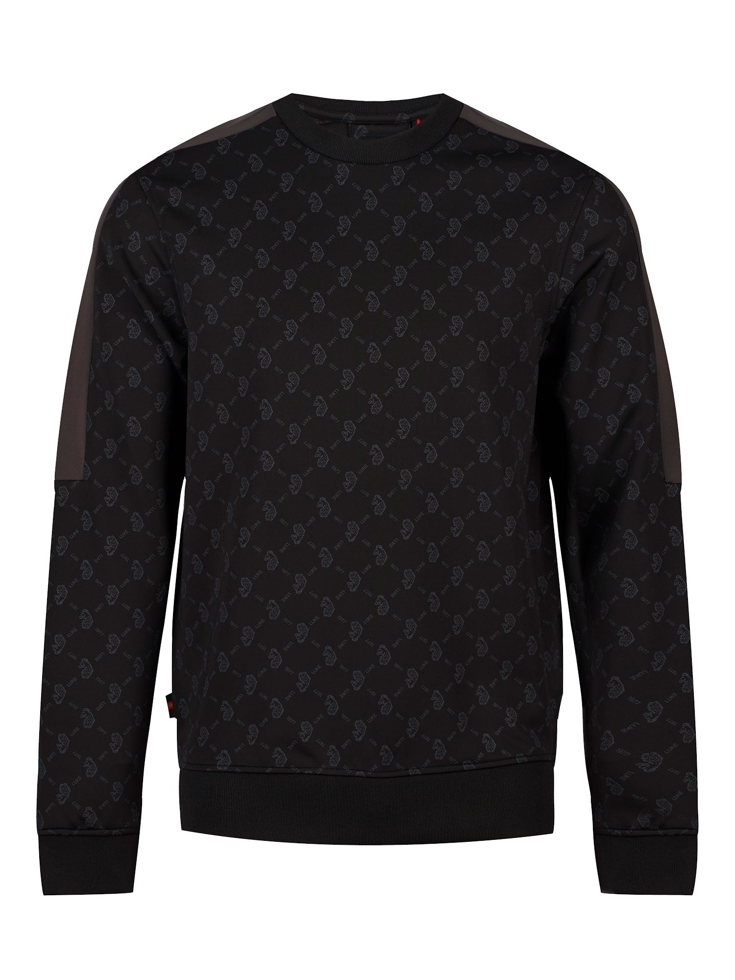 GAZZAS TEARS Men's Lion Overprint Crew Neck Sweatshirt in Charcoal