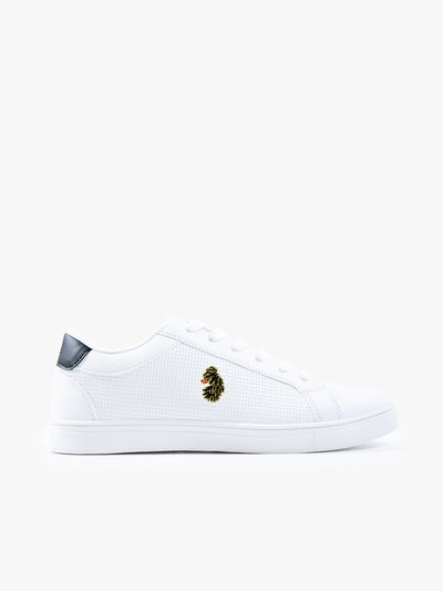 Men's white footwear.