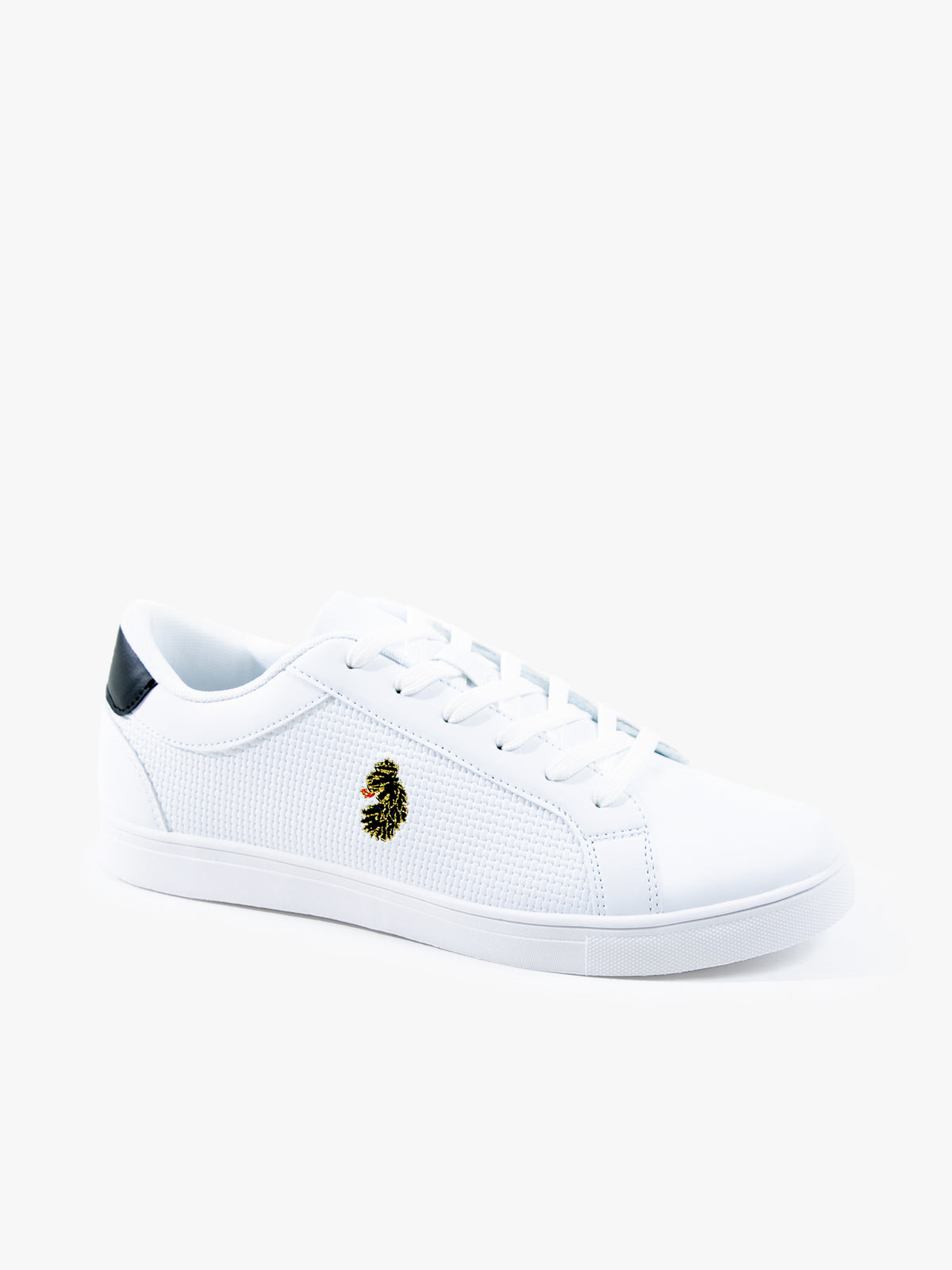 Men's white footwear.