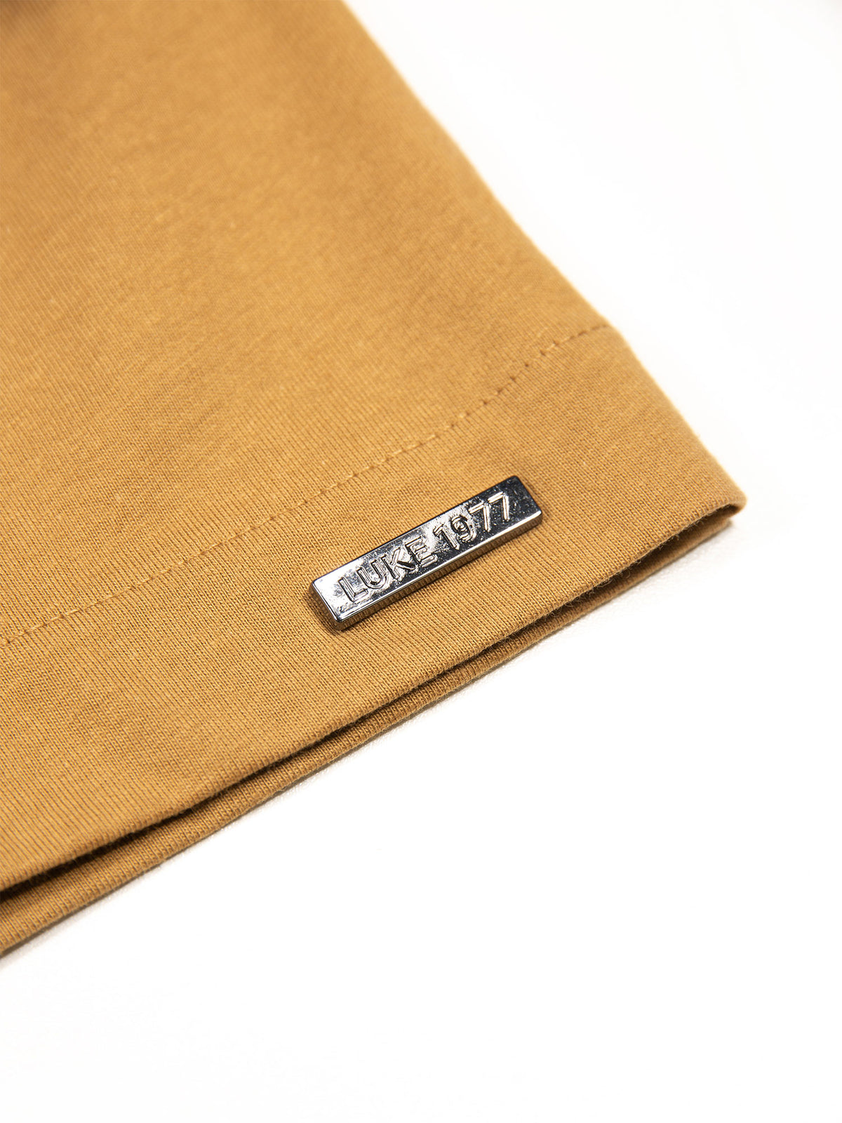 Men's orange t-shirt with crew neck and short sleeves - detail view 2.