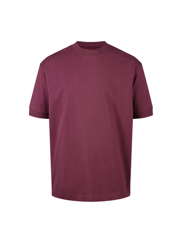 LUKE 1977 Who Wears The men's relaxed fit heavyweight cotton t-shirt in wine red with thick rib neck
