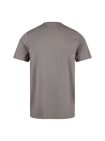 Boy's grey t-shirt with crew neck and cotton, back view