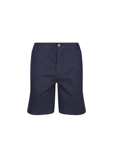 Men's navy shorts with drawstring waistband.