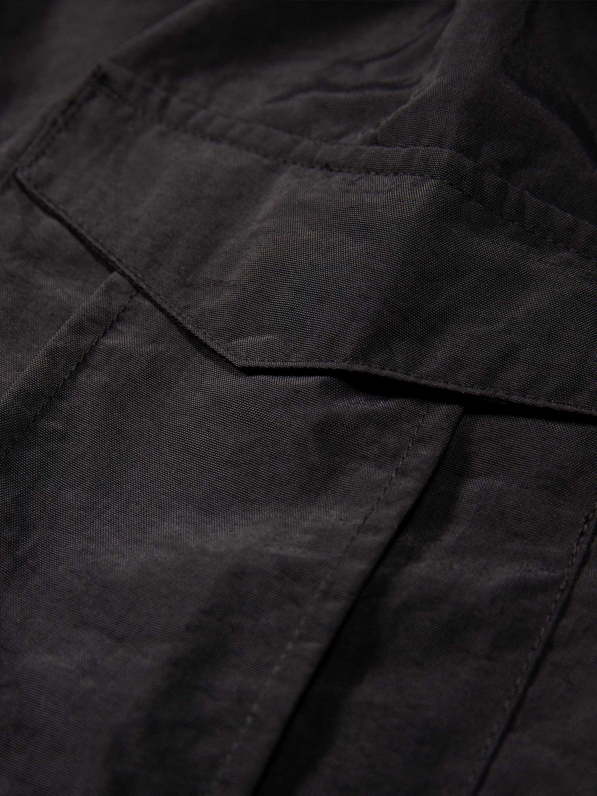 Men's black shorts with elasticated waistband, detail view 2