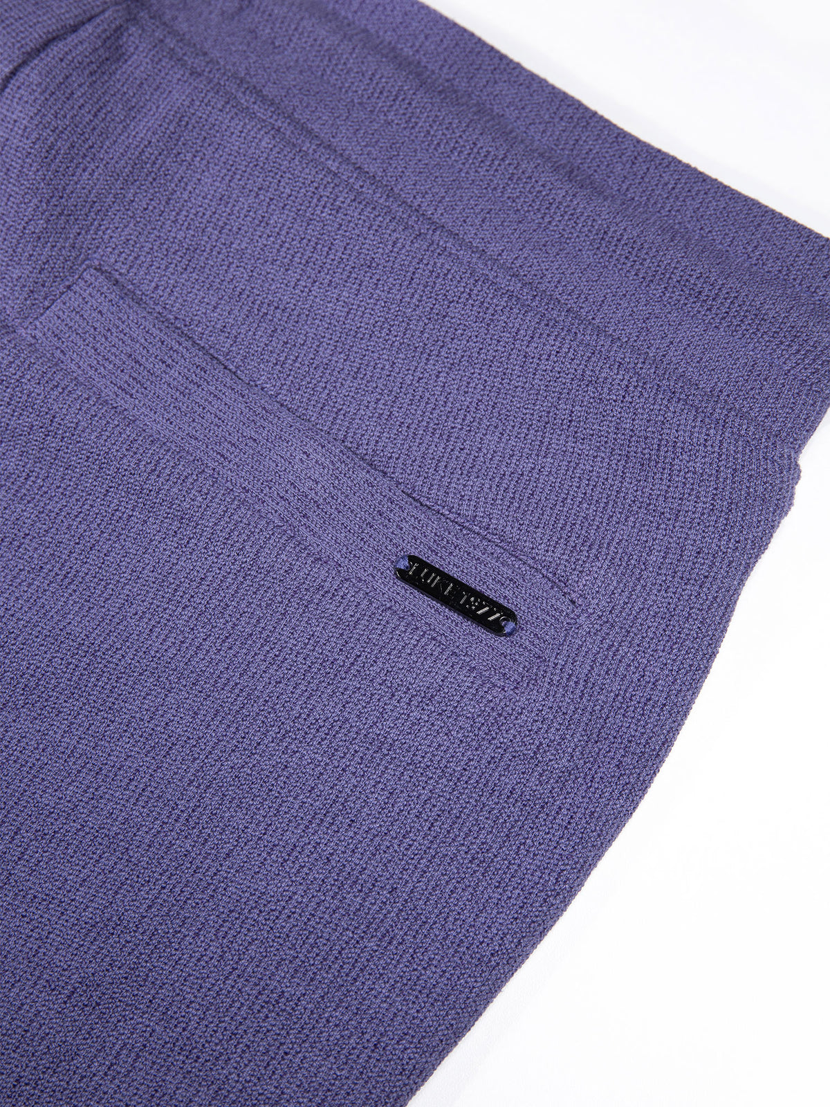 Men's purple shorts with drawstring waistband.