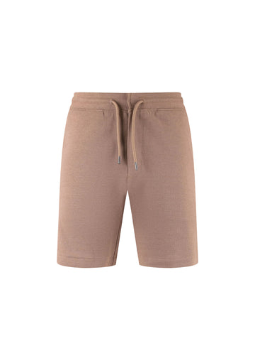 Laki Textured Drawcord Shorts - Brown