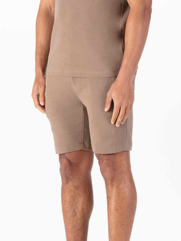Laki Textured Drawcord Shorts - Brown