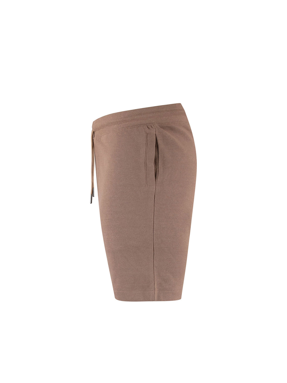 Laki Textured Drawcord Shorts - Brown