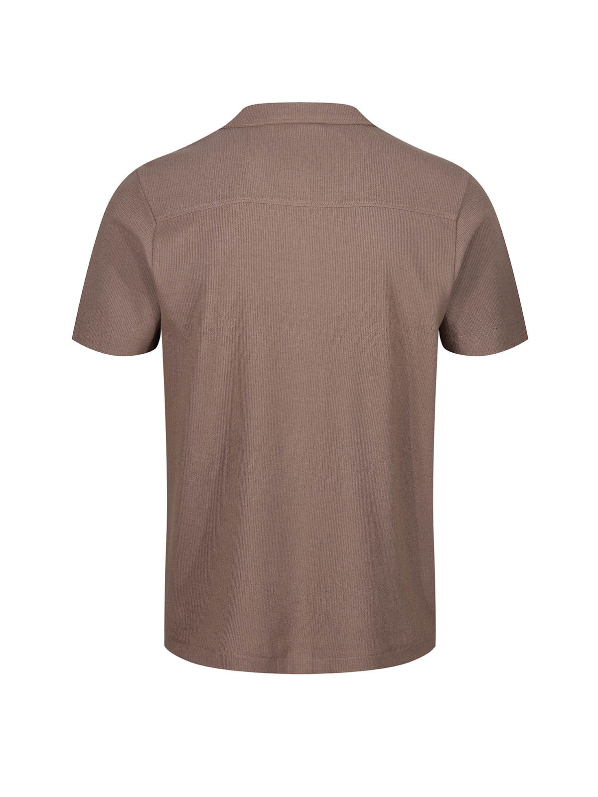 Men's brown shirt with button-up front.