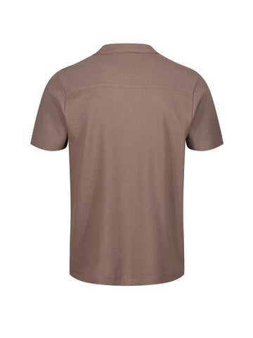 Men's brown shirt with button-up front.