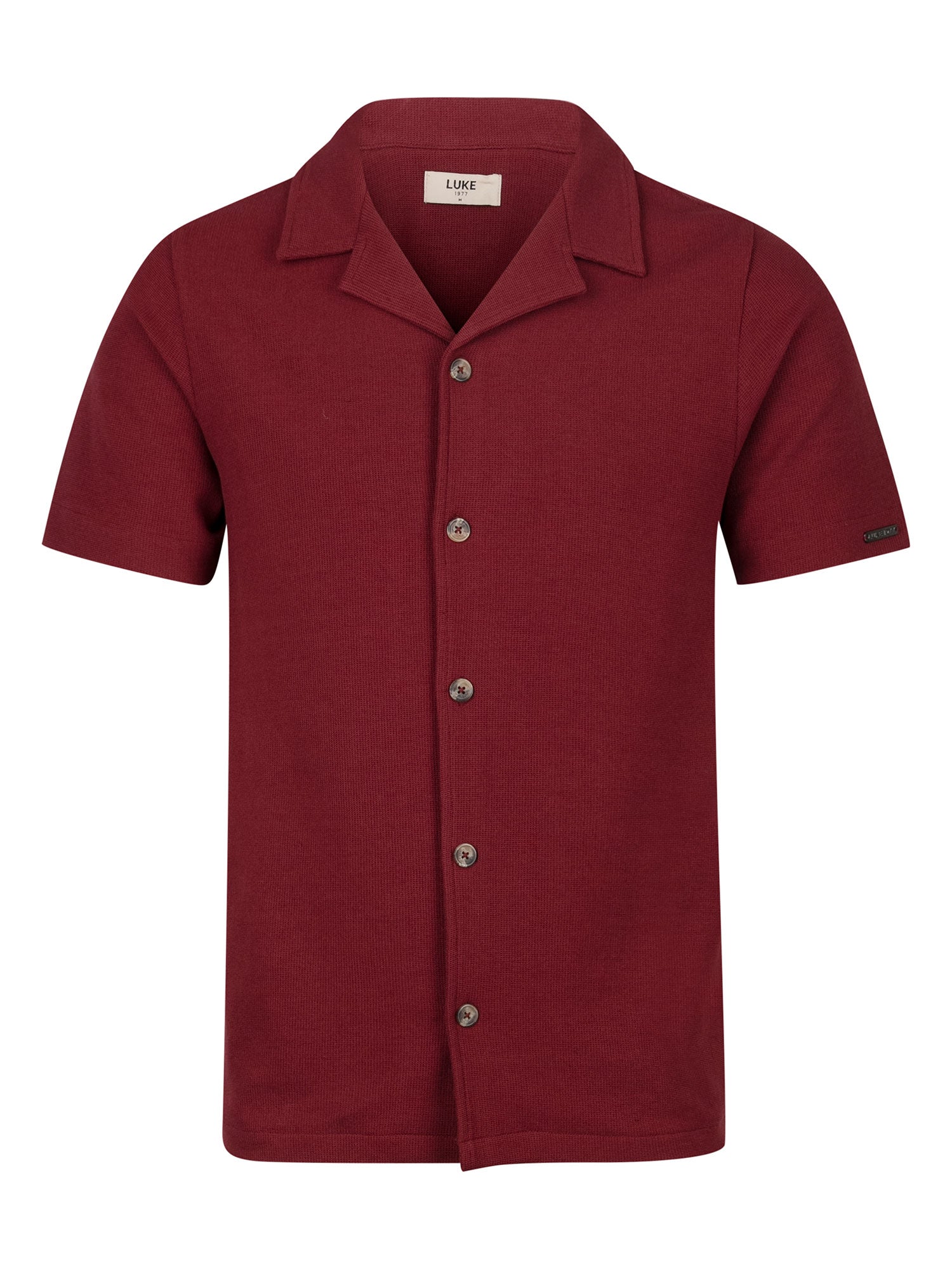 PACAYA WAFFLE TEXTURED SHORT SLEEVE CUBAN SHIRT