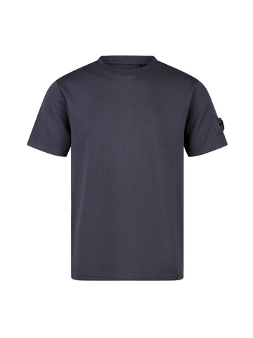 Men's grey t-shirt with crew neck and short sleeves - front view.