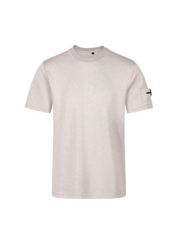 Men's grey t-shirt with crew neck and short sleeves - front view.