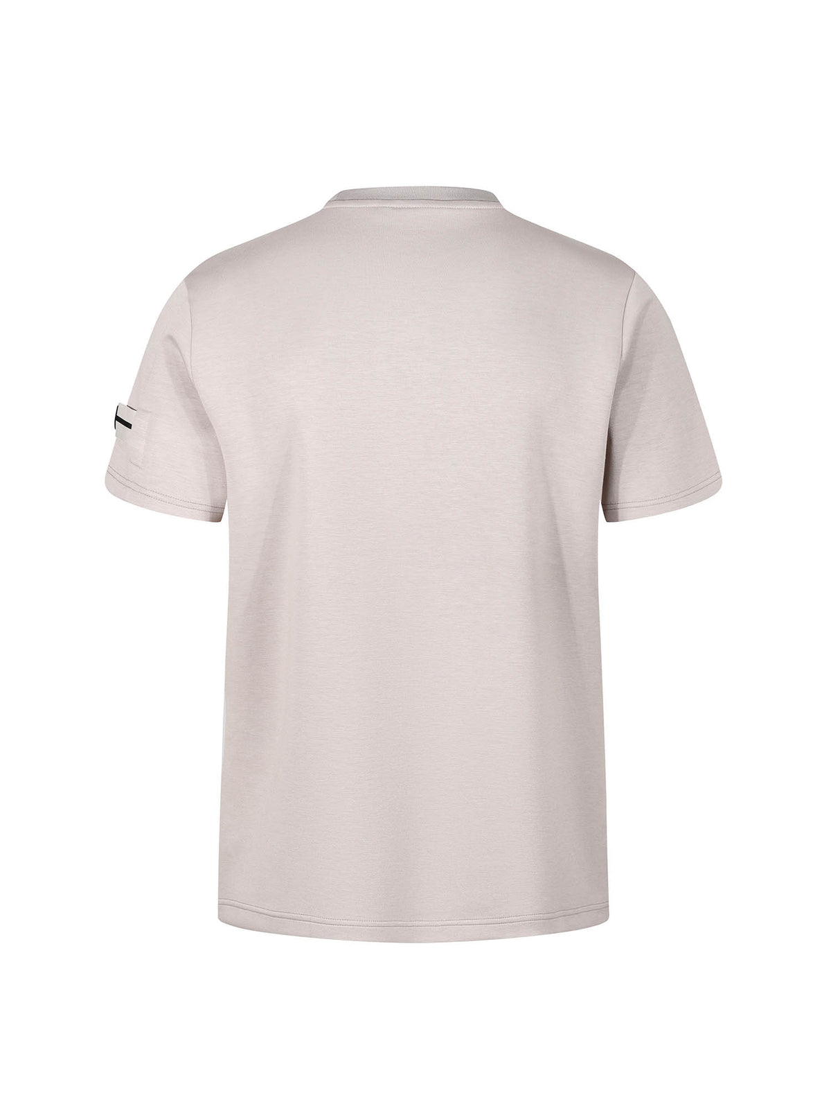 Men's grey t-shirt with crew neck and short sleeves - back view.