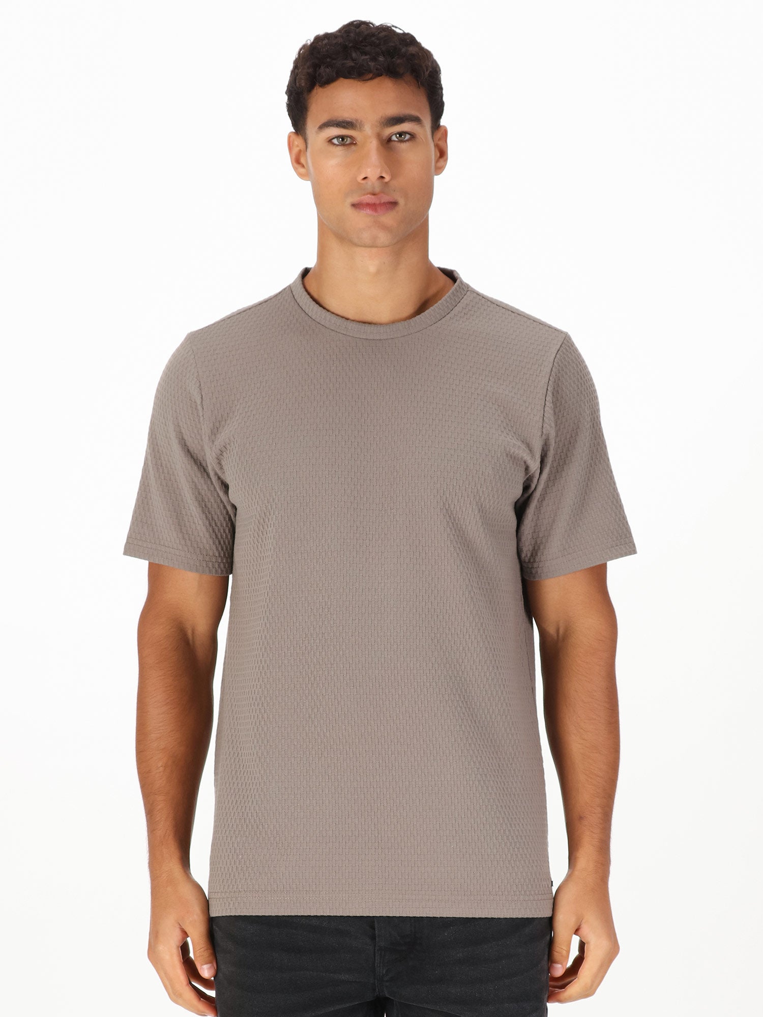 ARMILLA JACQUARD WAFFLE TEXTURED T-SHIRT