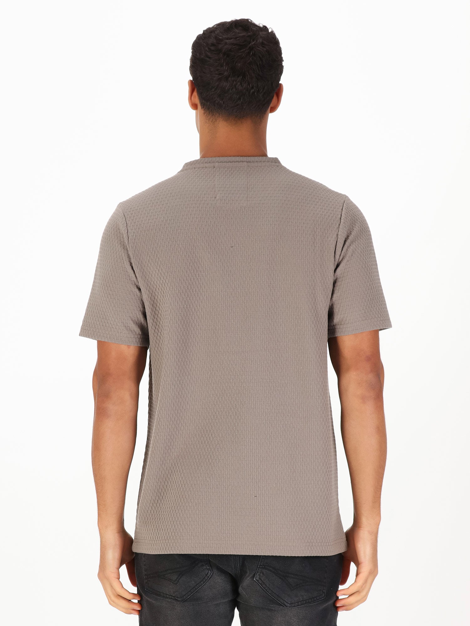 ARMILLA JACQUARD WAFFLE TEXTURED T-SHIRT